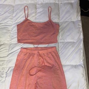 SHEIN crop cami top & elastic waist leggings set